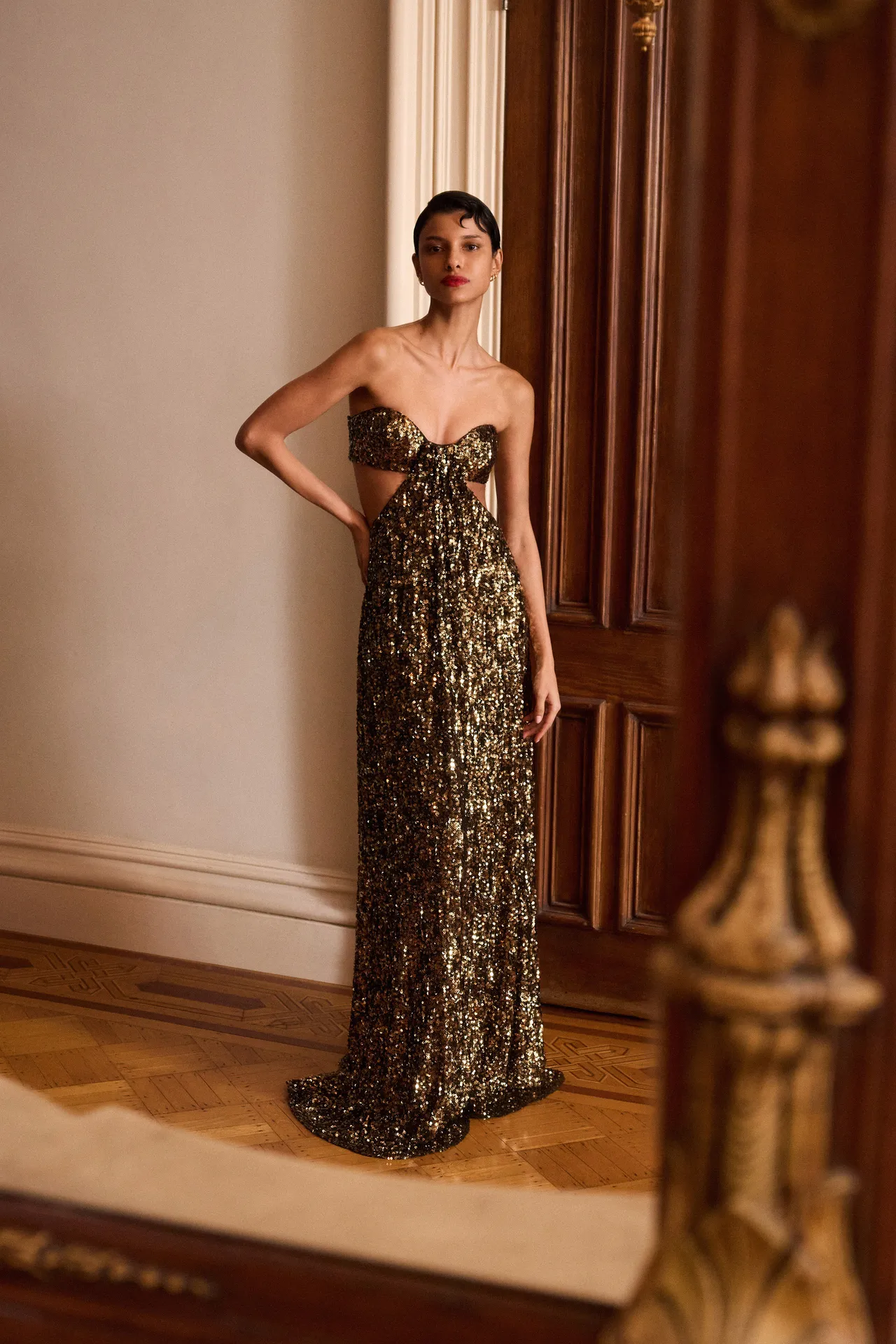 bcbg gold maxi dress BCBGMAXAZRIA - Ruffled High Low Gown Champagne dress