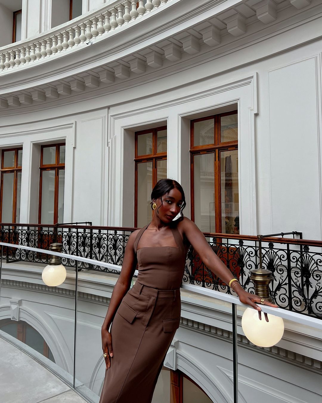 Tuckernuck - Brown Jane Mixed Media Midi Dress