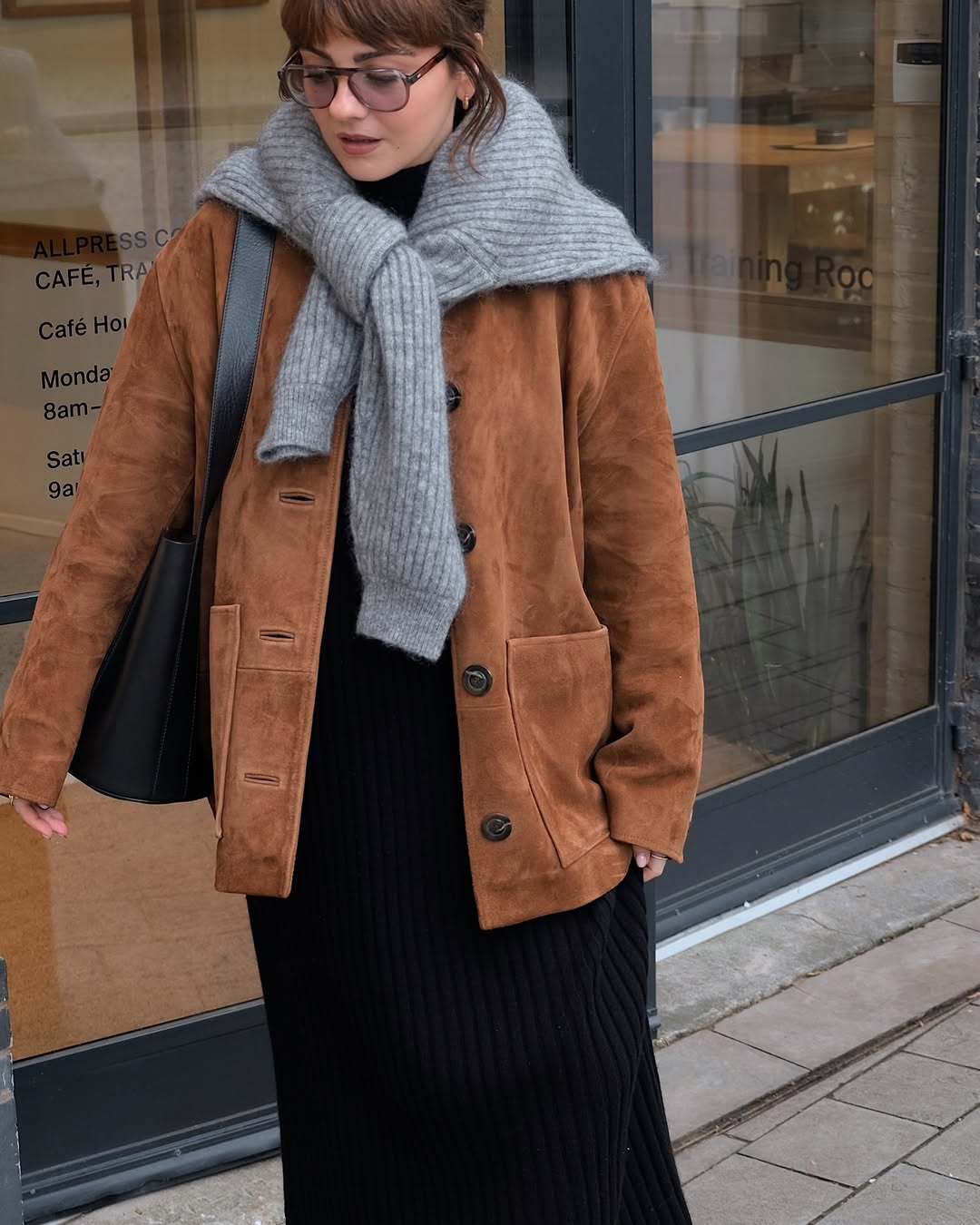 完売品【aere アエレ】eco suede half coat AEXAE - Leather Suede Mid Jacket | Plush