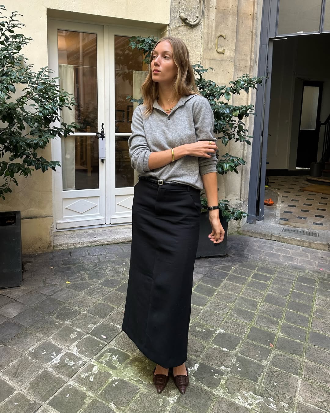 ANN DEMEULEMEESTER - Leather maxi skirt | Plush