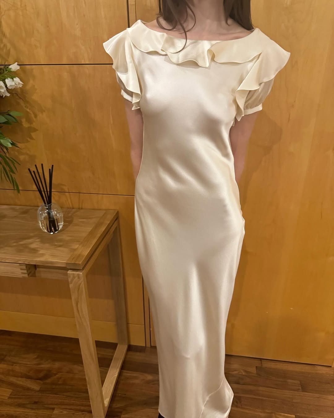 plus size dresses long sleeve Long Sleeve Cross Over Floor-Length Evening Dress