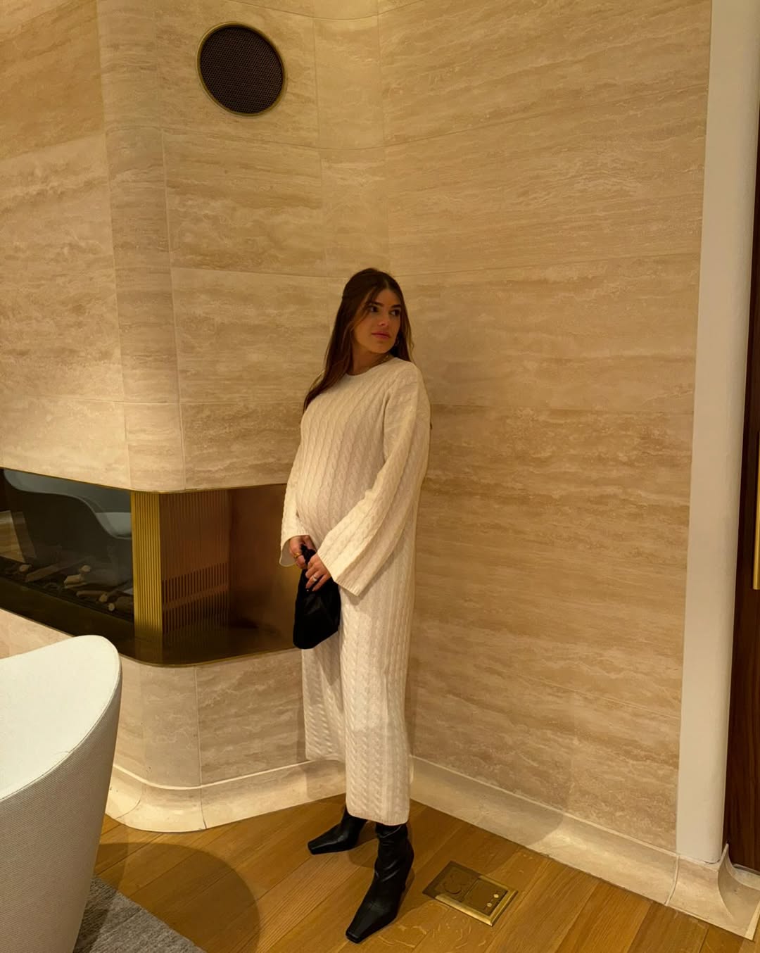 fine knit dress Ashanti Fine knit dress with transparent crochet details main image 0