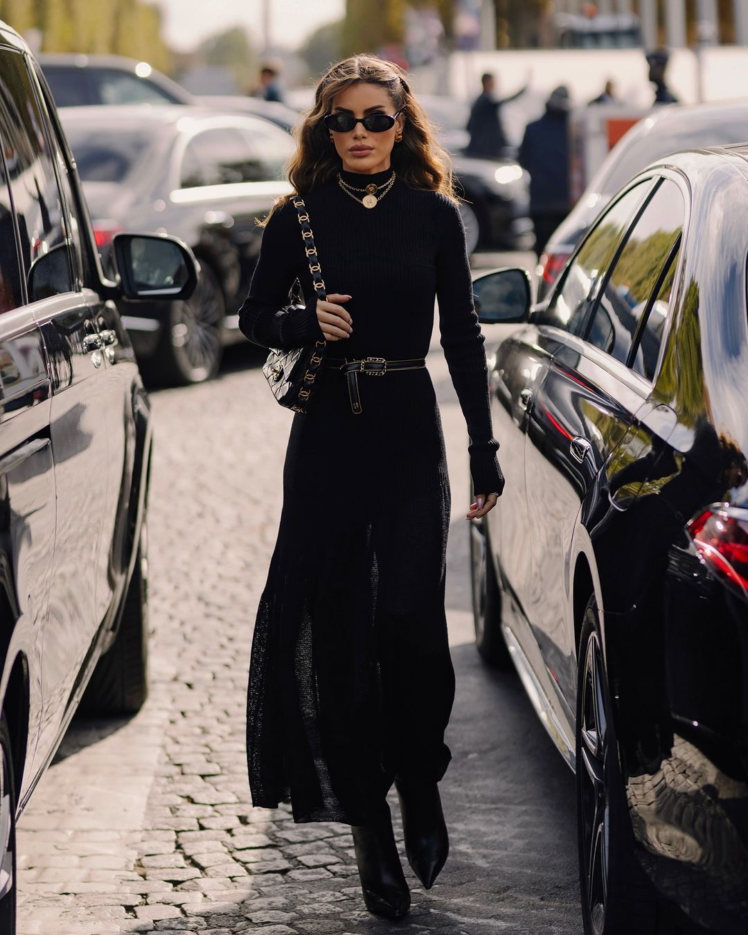 polo knit midi dress Gillian Rib Knit Midi Polo Dress; Dark Navy S main image 1