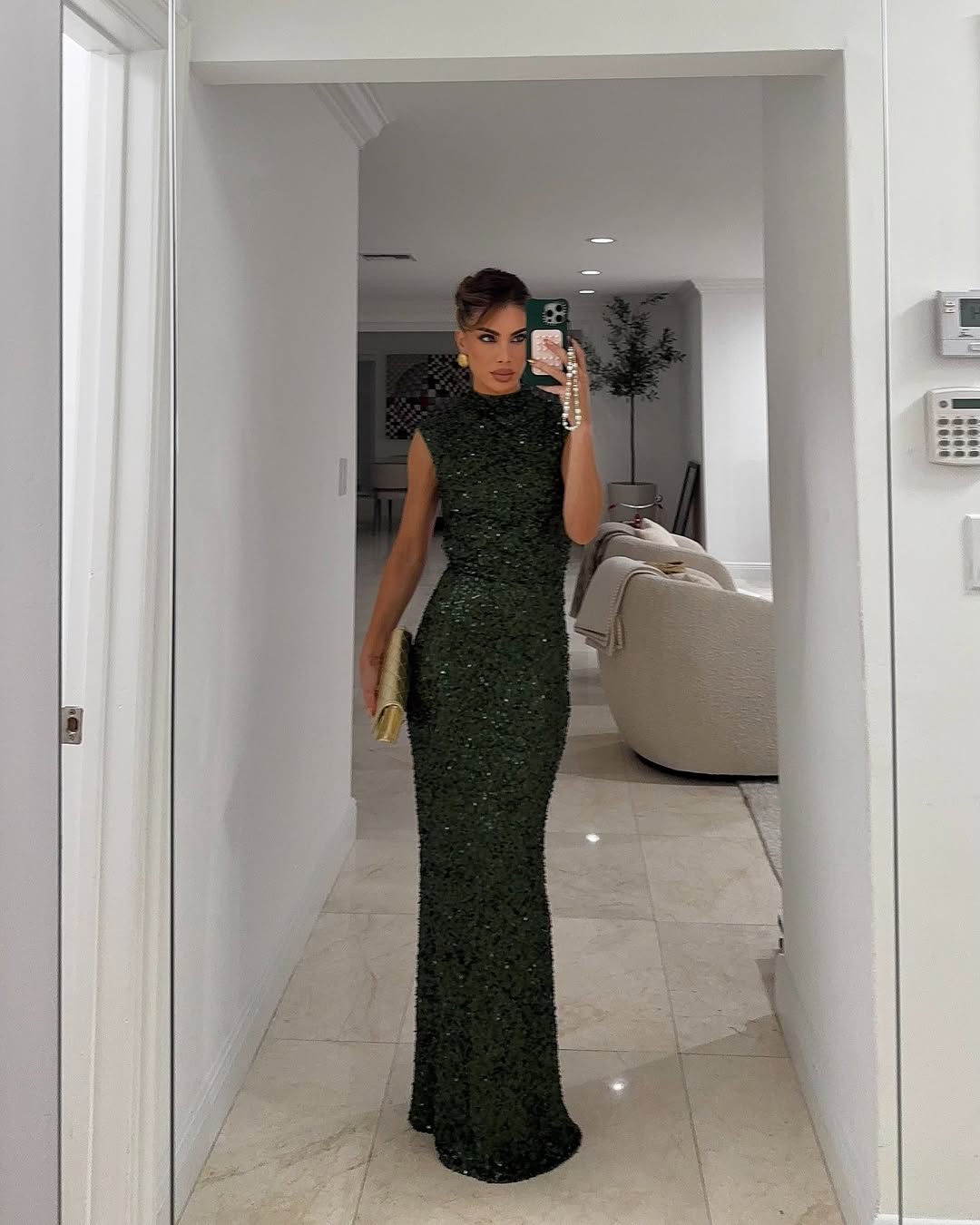 Tuckernuck - Emerald Sequin Isa Maxi Dress | Plush