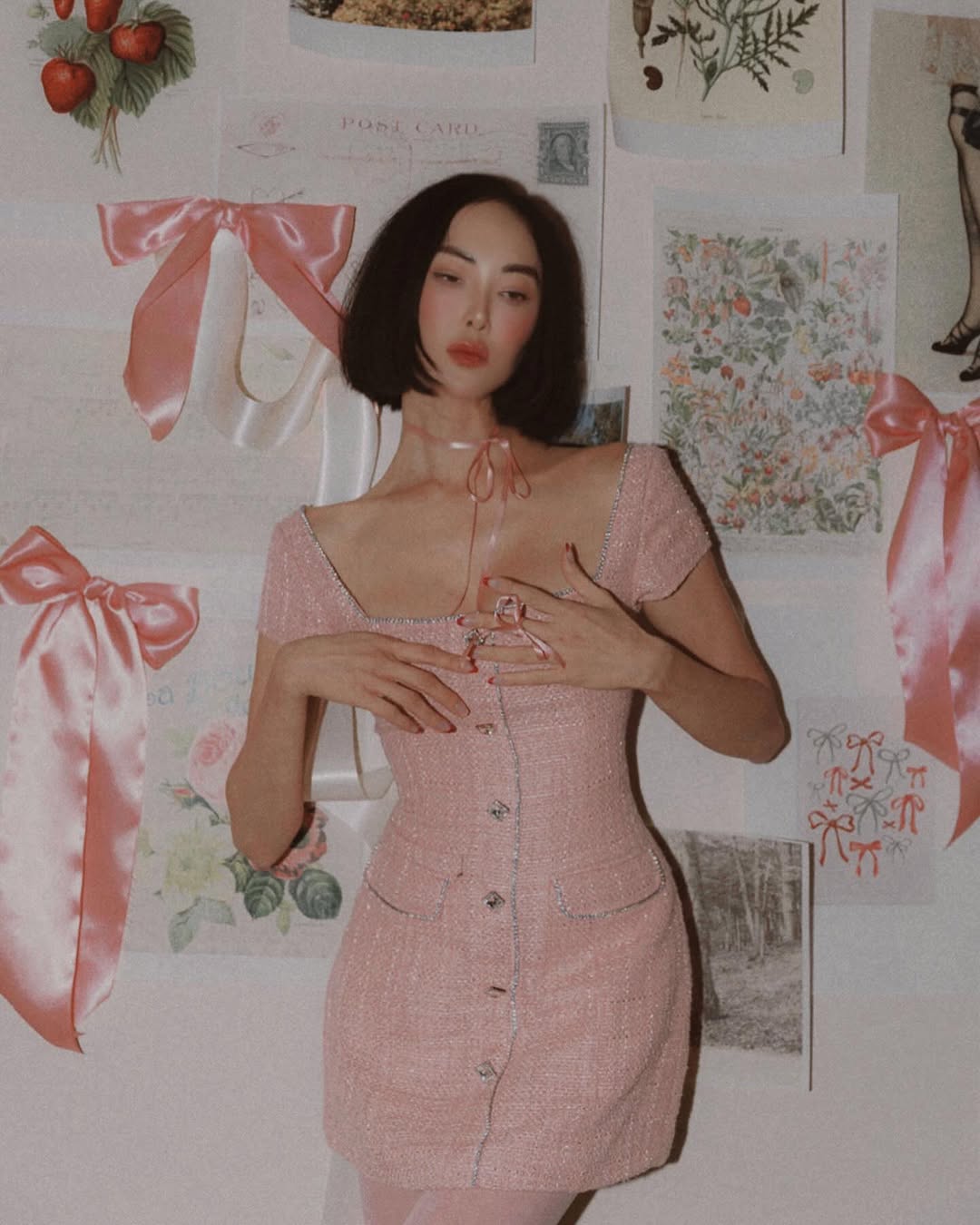 blush satin mini dress Iza Mini Dress in Satin Pink