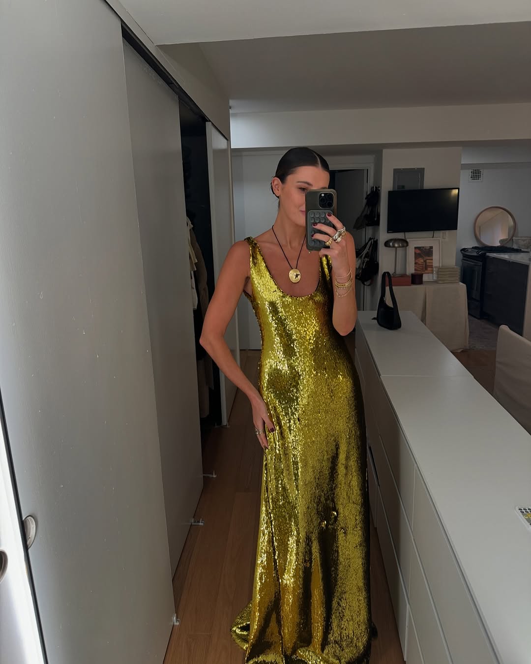 michael costello gold dress Limited Edition Gold Farah – STELLO main image 1
