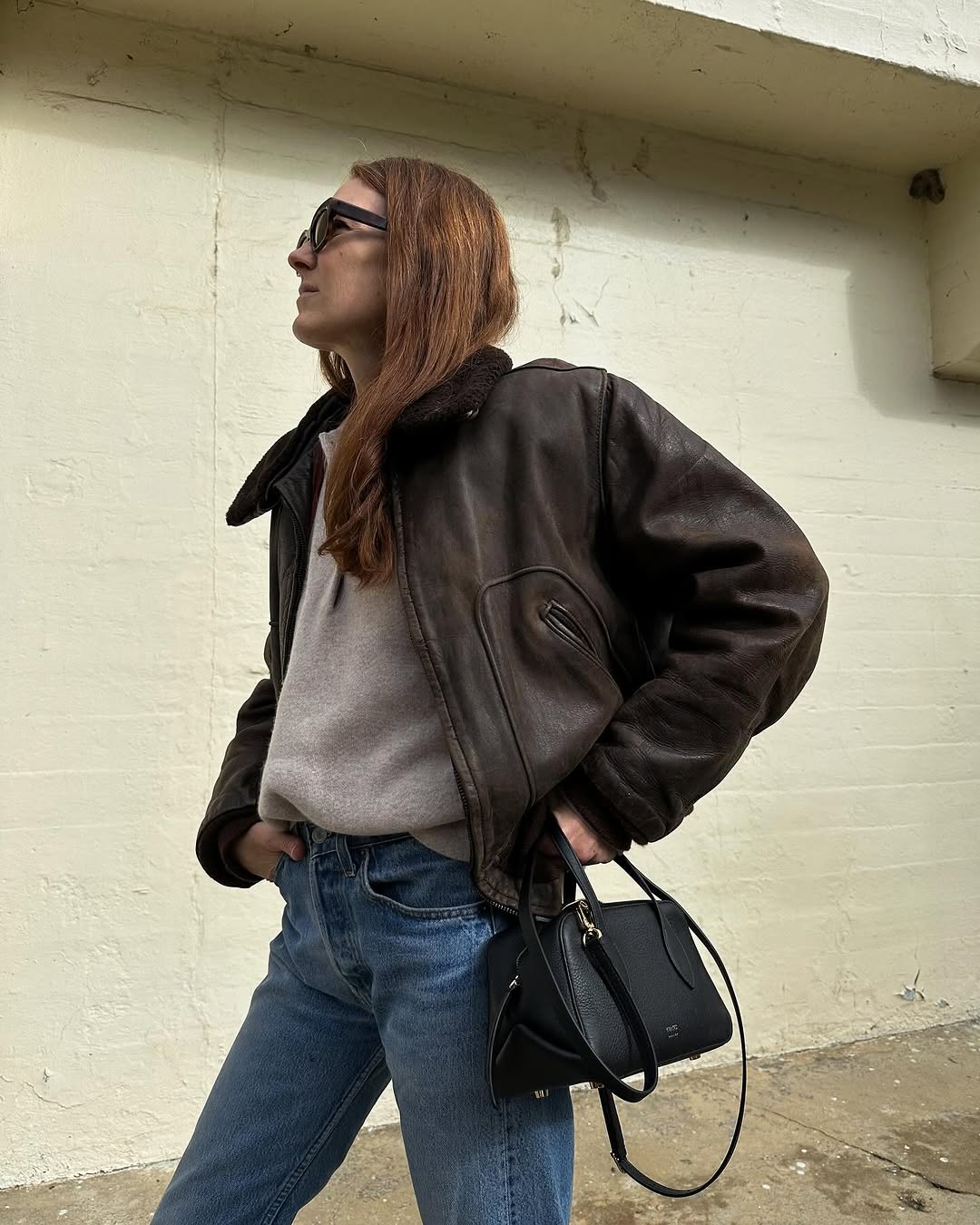 Miu Miu - Shearling-trimmed leather jacket | Plush