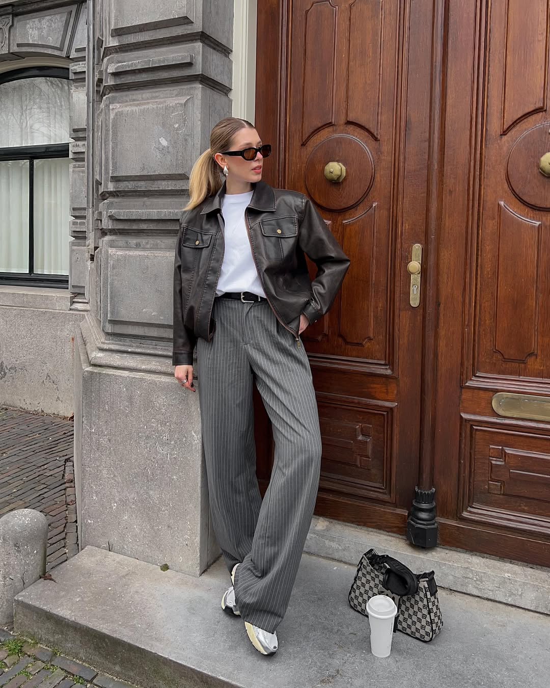 Theory - Cropped leather jacket | Plush