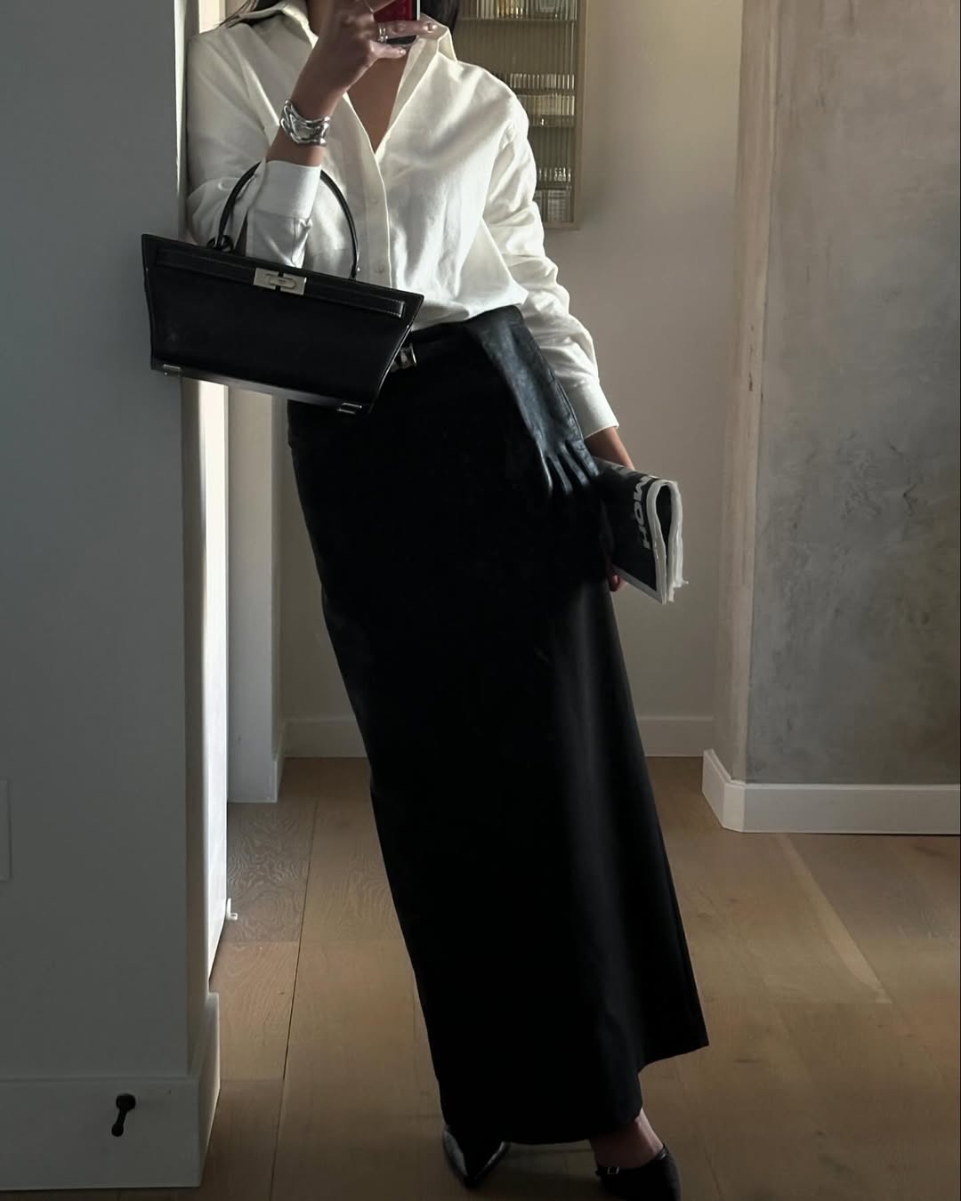 ANN DEMEULEMEESTER - Leather maxi skirt | Plush