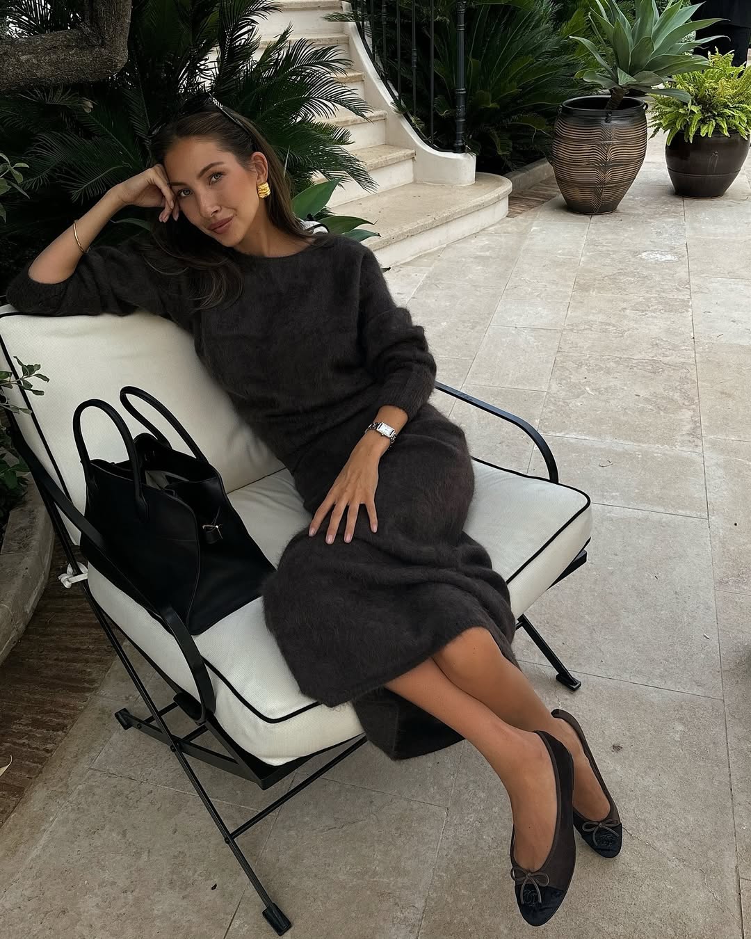 ruffle sleeve knit dress DROPPED RUFFLE DRESS  Maison Wanda