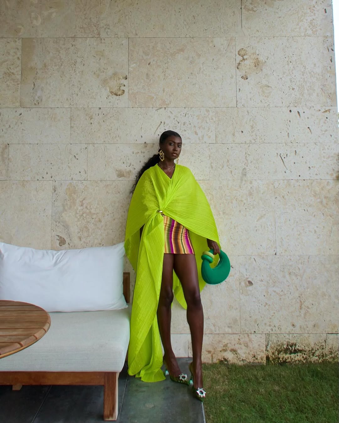 axon dress in gummy green multi by simon miller - Matisse Blue NORMP