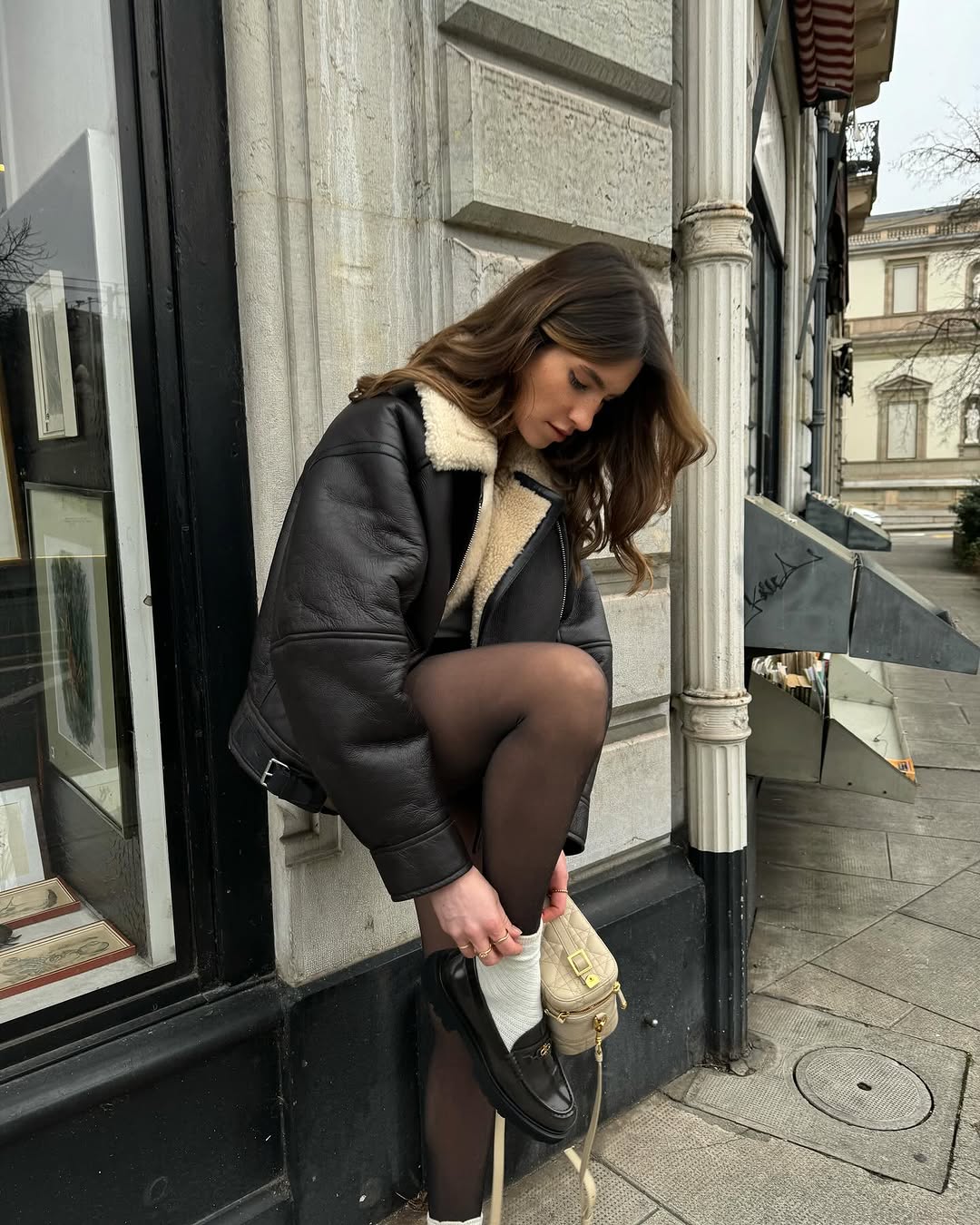 Jacquemus - Aviatore cropped shearling-trimmed leather jacket | Plush