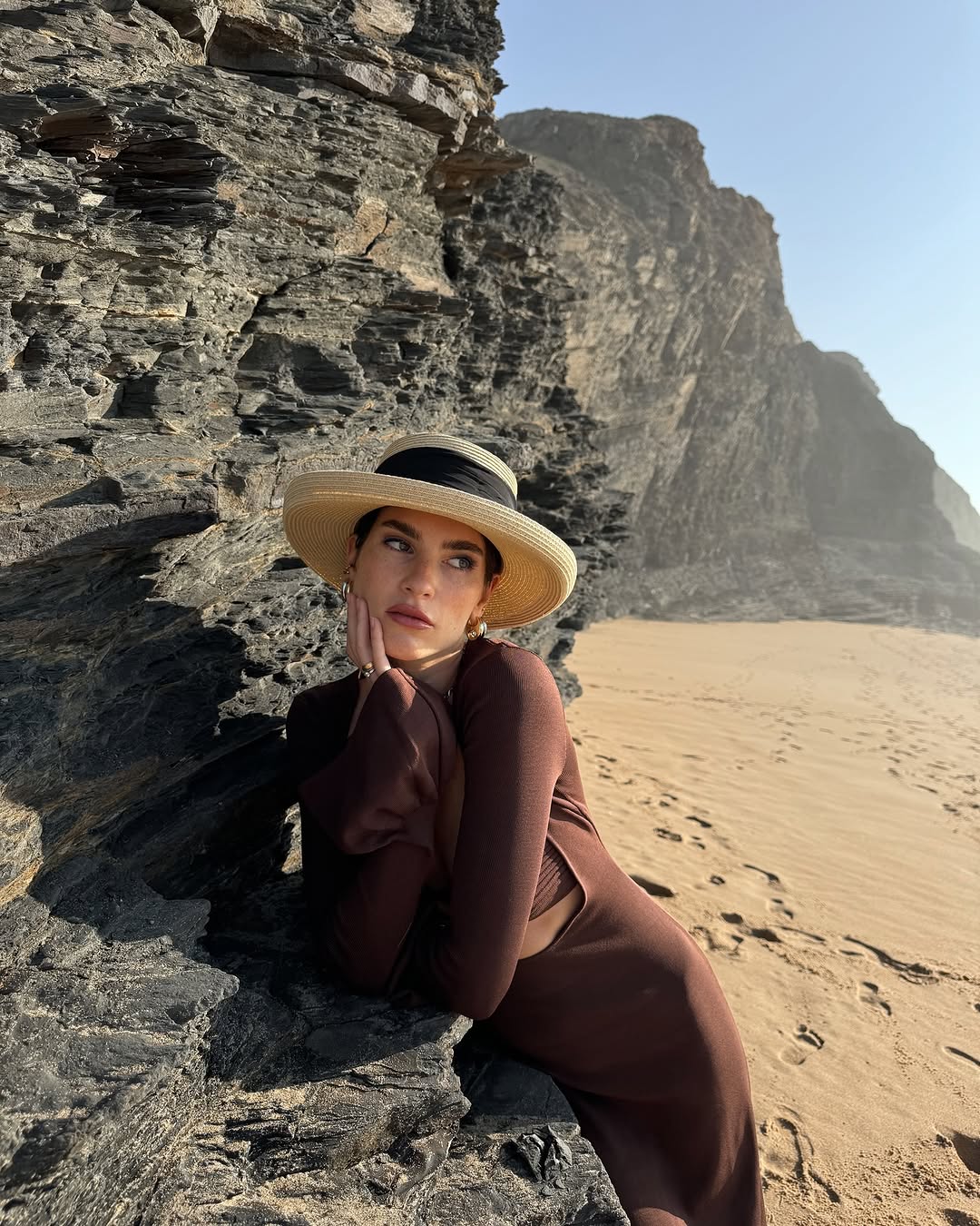 malop long sleeve mini dress sage Malop Long Sleeve Mini Dress | Chocolate | Womens
