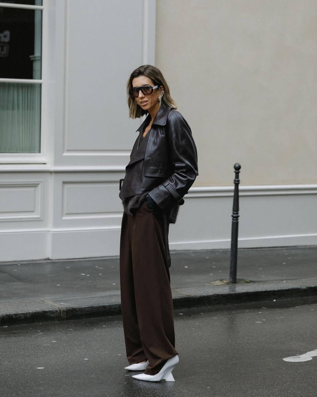 Theory - Cropped leather jacket | Plush