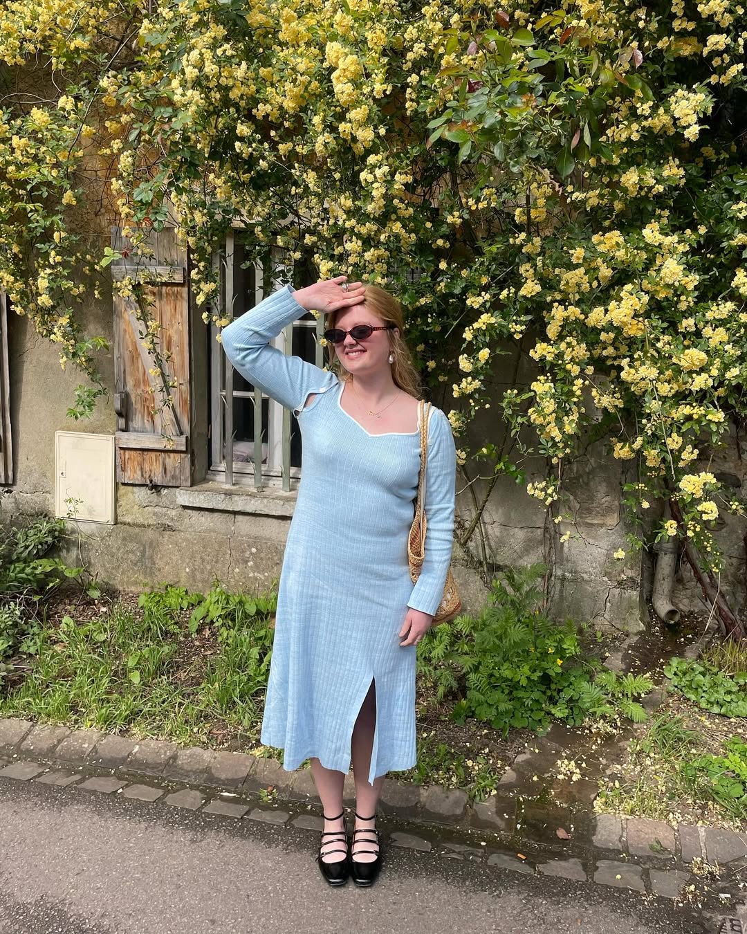princess polly baby blue dress Helsa - Shai Cable Knit Dress