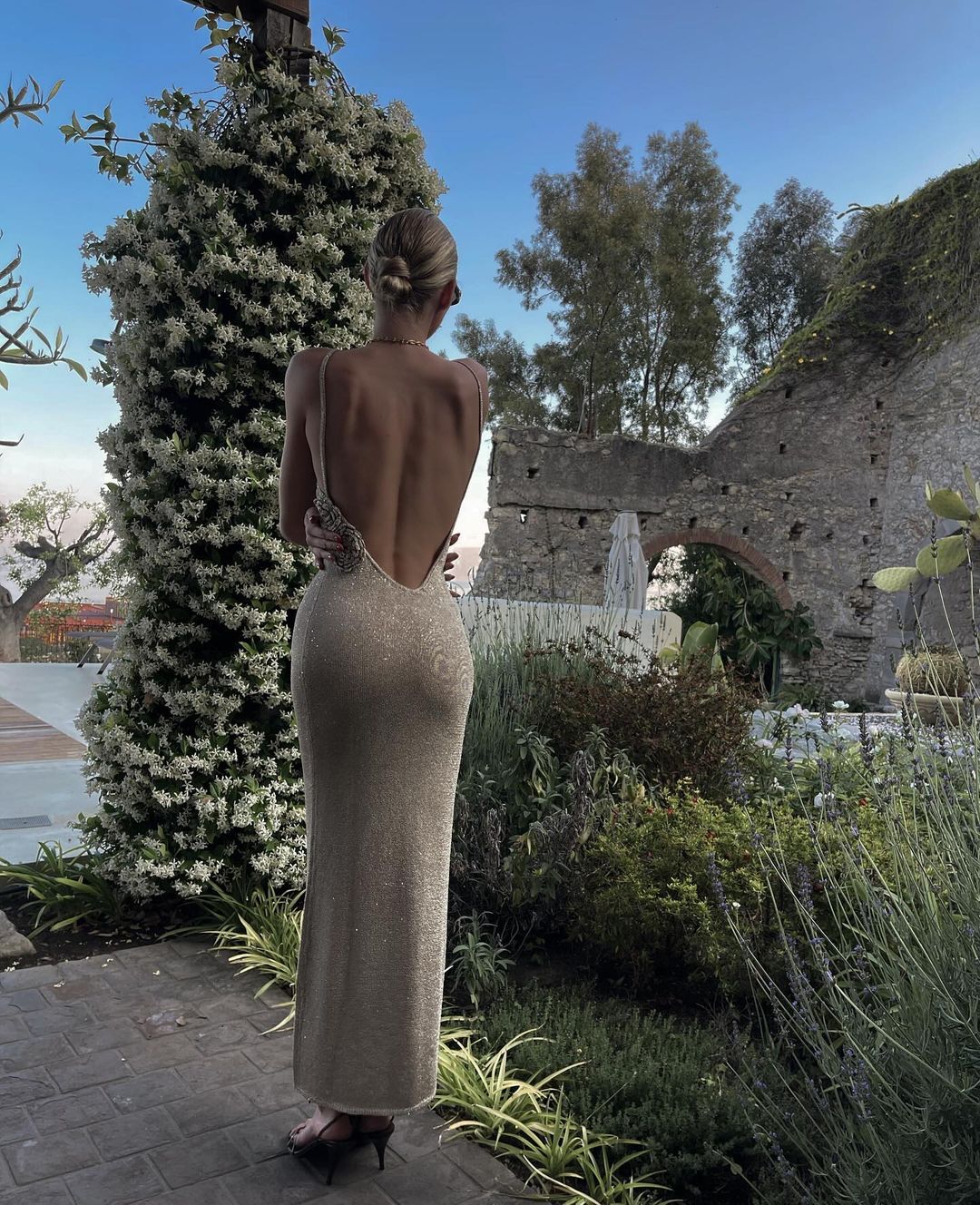 Hot Fix Meshki Mesh Dress Jasmyn Hot Fix Maxi Dress With Mesh Back Nude  Meshki XL