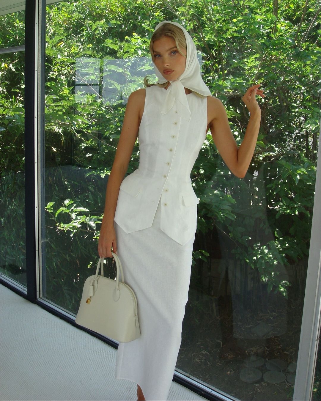 keely cotton sleeveless midi dress product info and reviews Keely Cotton Sleeveless Midi Dress / White | MESHKI