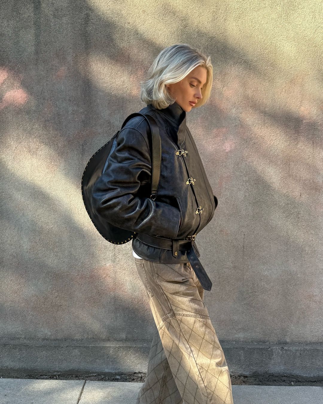 R13 - Pleated Neck Leather Jacket | Plush