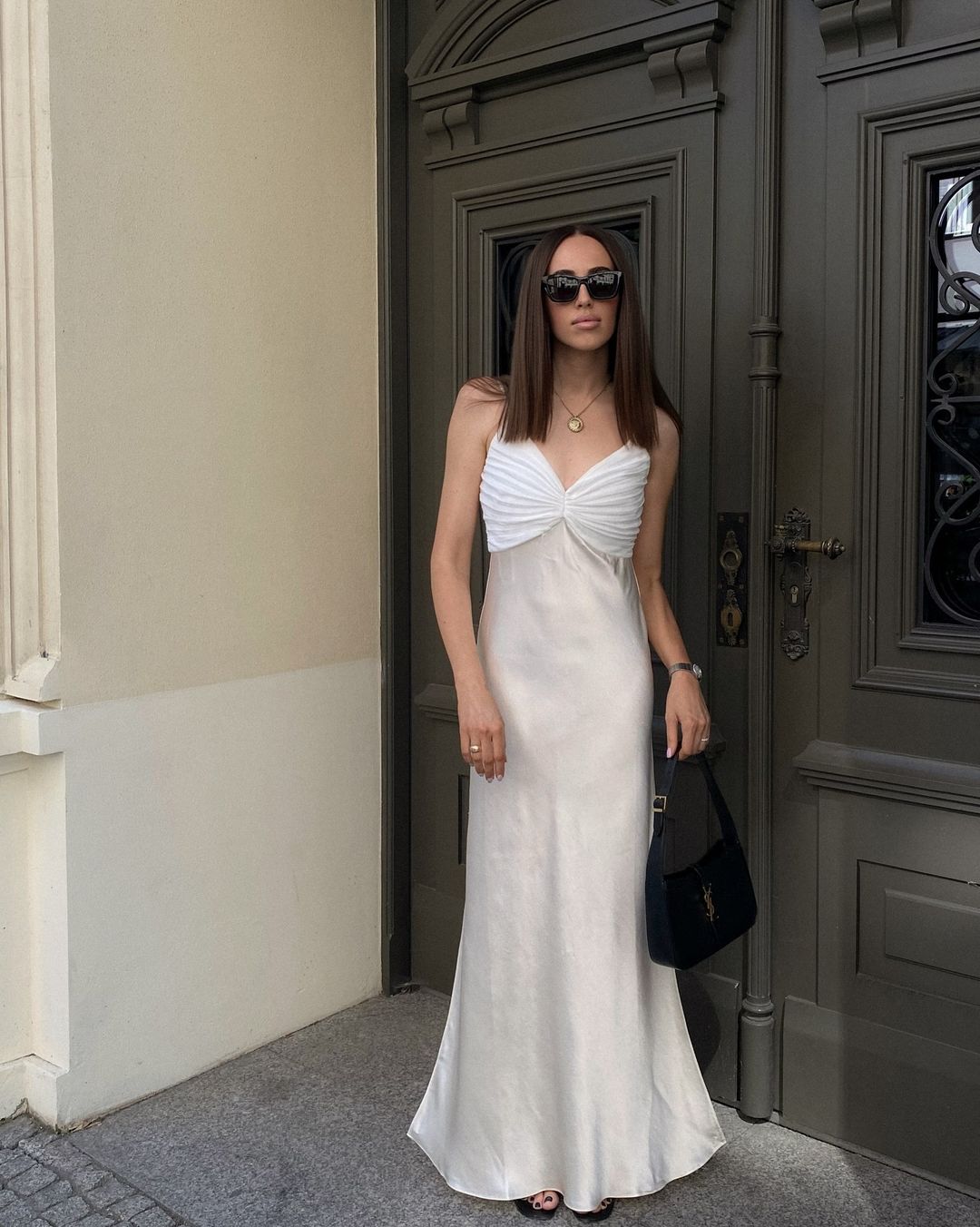 Meshki - Kassidy Peached Jersey Maxi Dress - Ivory | Plush
