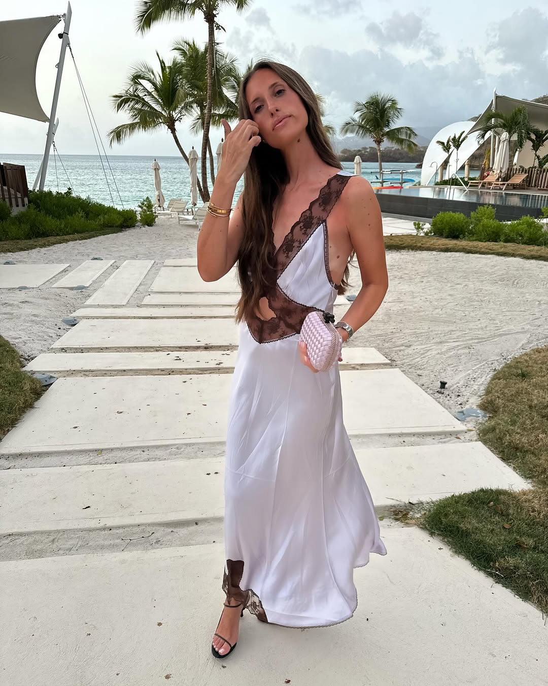 Shona Joy - La Lune Lace Cross Back Maxi Dress | Plush