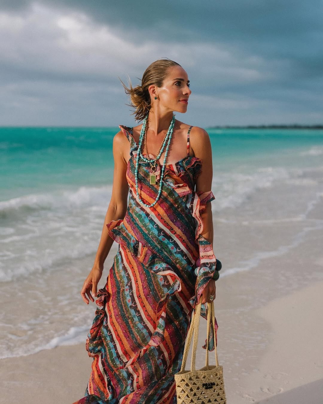 missoni fringed beach maxi dress Missoni M Pastel Green and Pink Gold Stripe Knit Sleeveless Maxi Dress