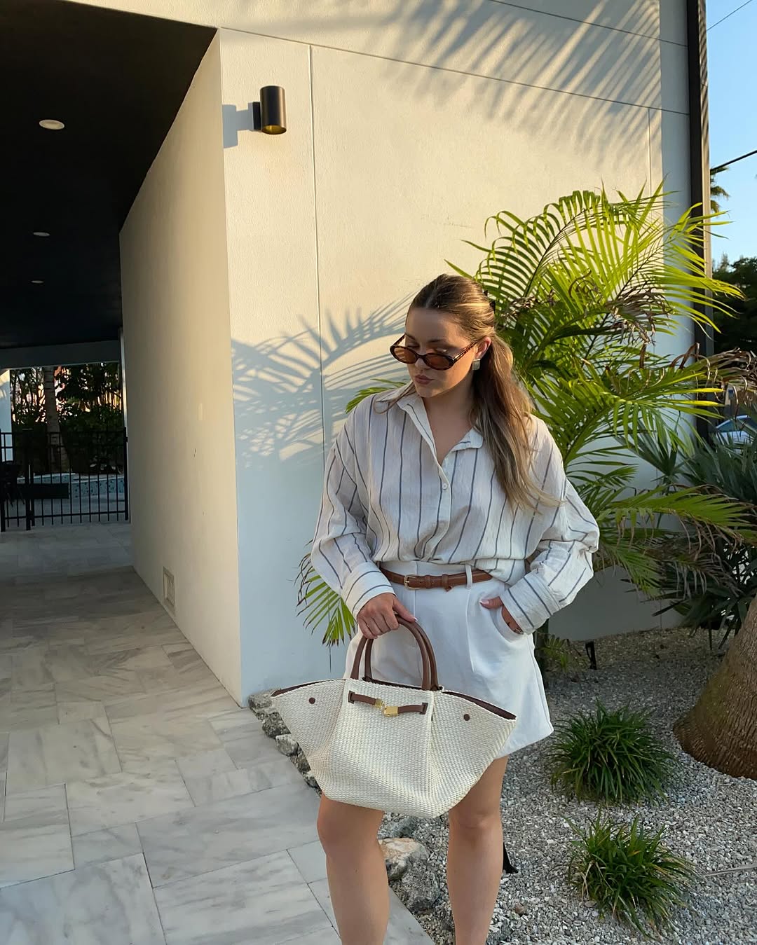 Thom Browne Appliquéd striped silk and cotton-blend mini shirt