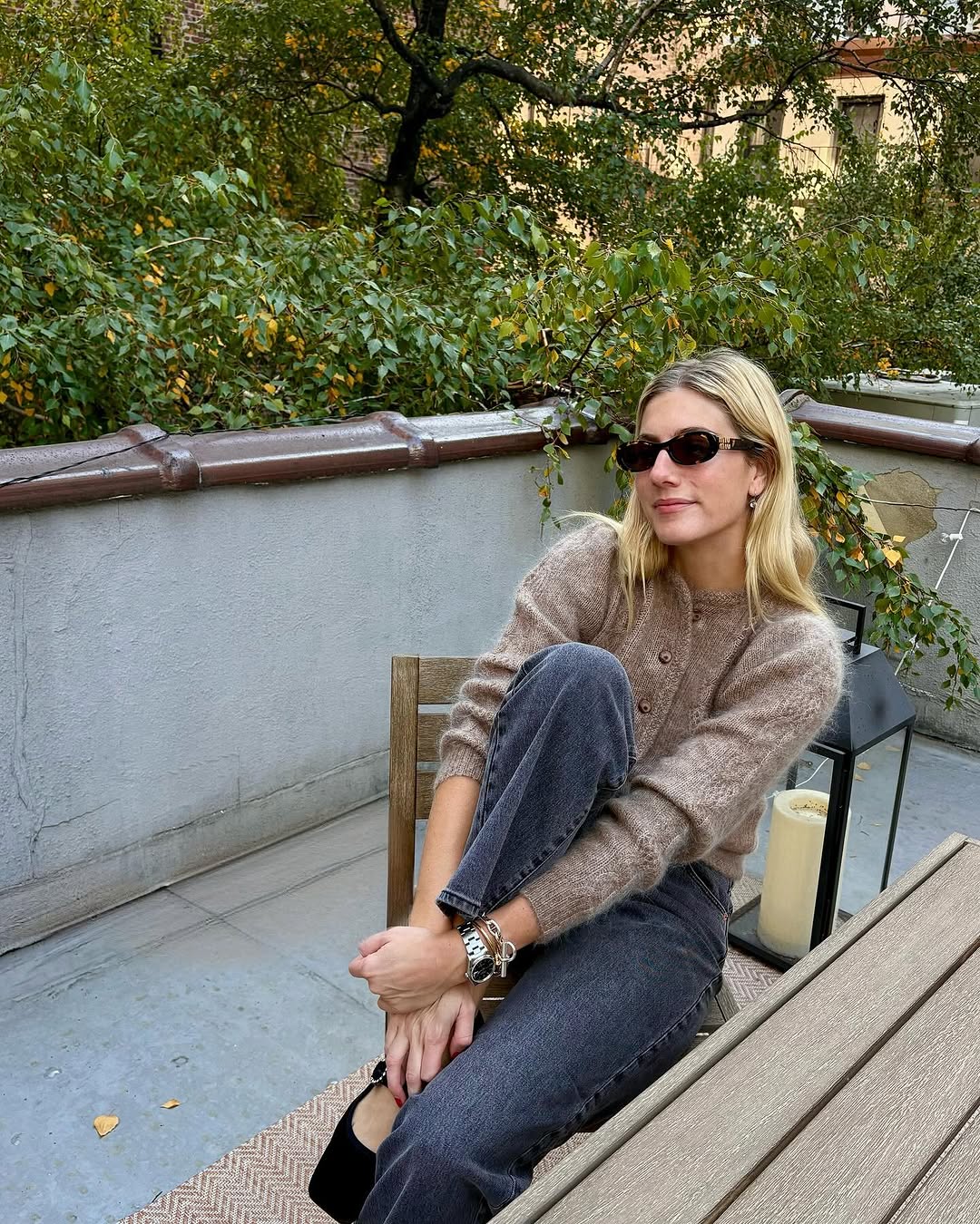 Cult Gaia Virginie knitted strapless top and cardigan set Plush