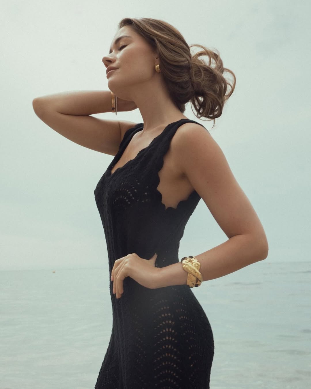 grey off the shoulder knit dress Off Shoulder Fit Knitted Maxi Dress – MAUVSTUDIO® main image 1