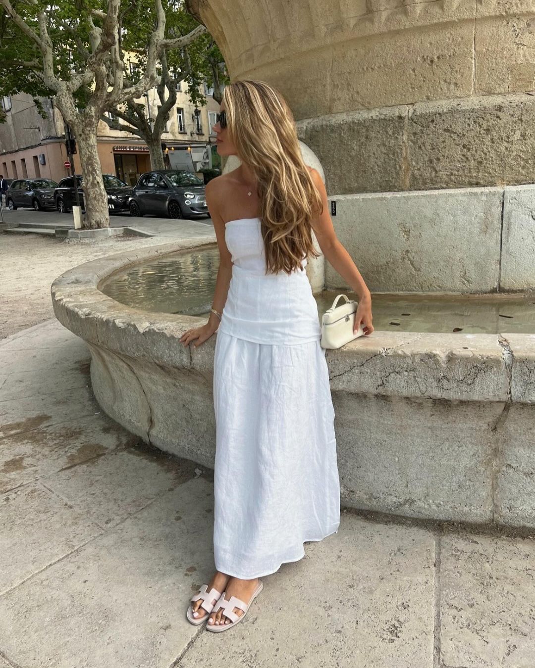 knee length dresses for ladies Abadia White Ora Midi Dress main image 0