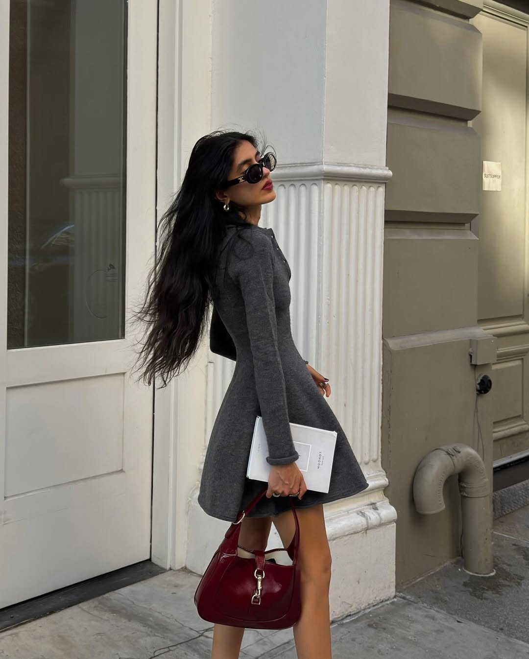 white christmas dresses Veronica Stretchy Sweater Dress (More Colors) main image 0