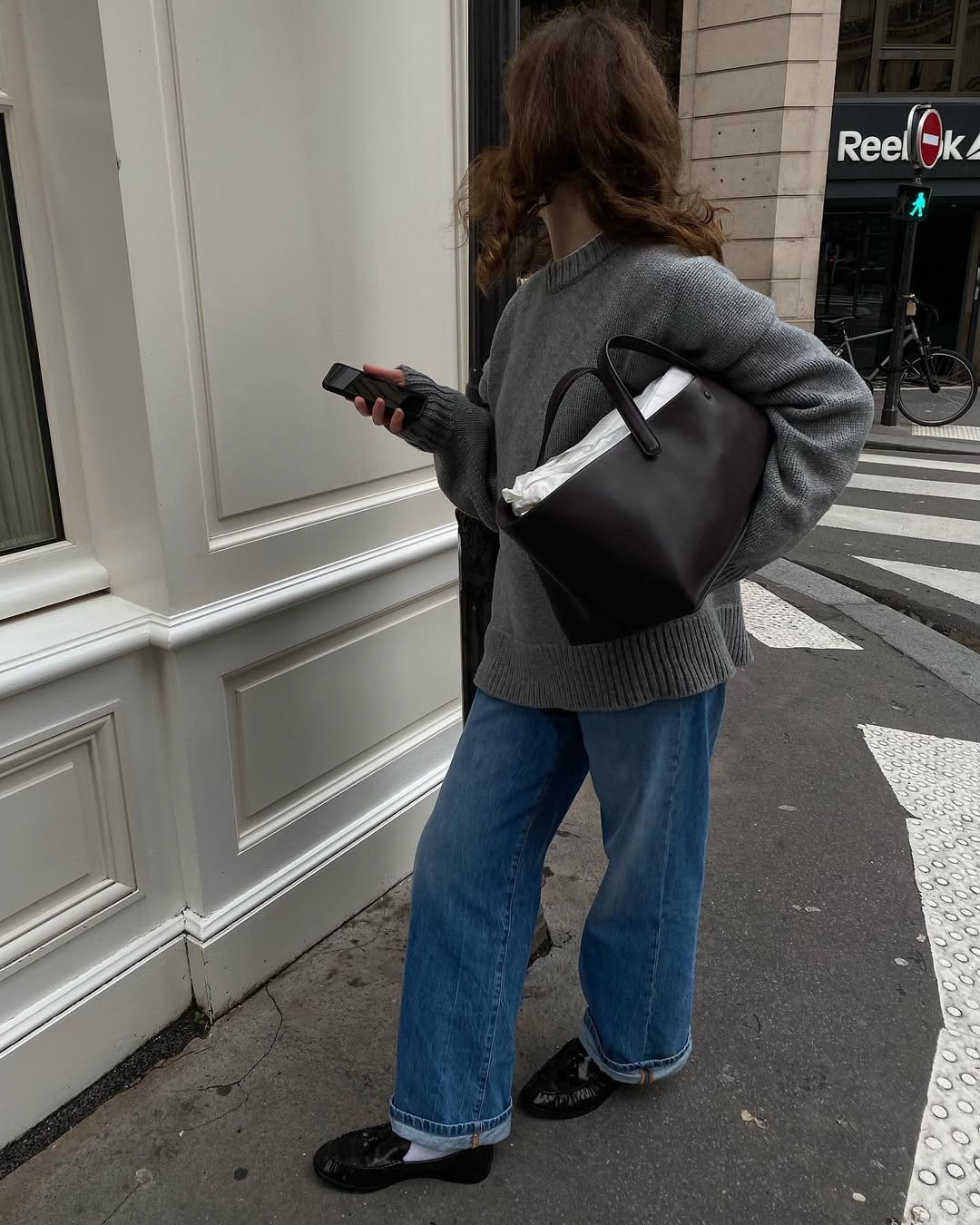 RE/DONE High Rise Wide Leg Cuff Jeans Plush