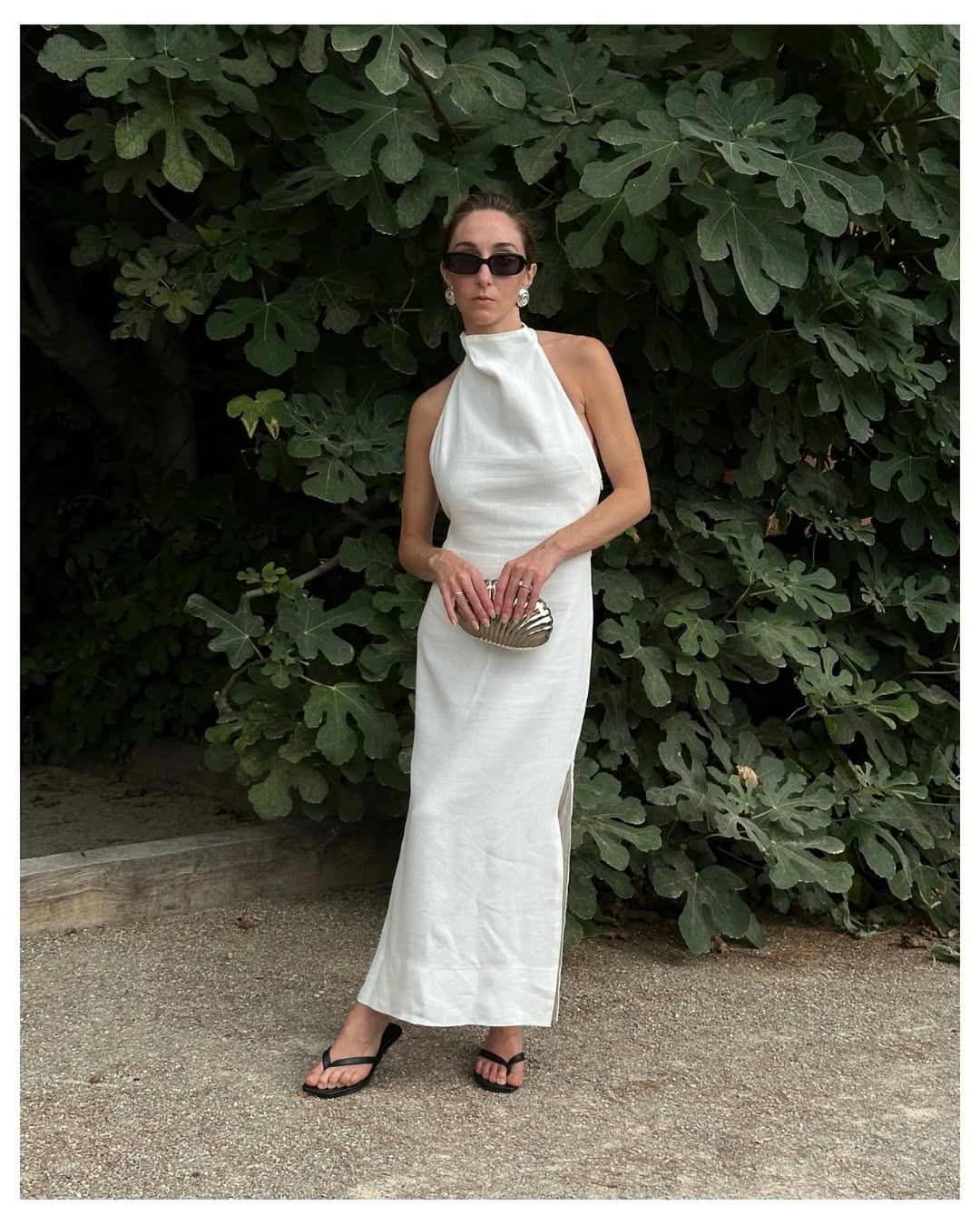 SIMKHAI - Cassidy Draped Leather Midi Dress