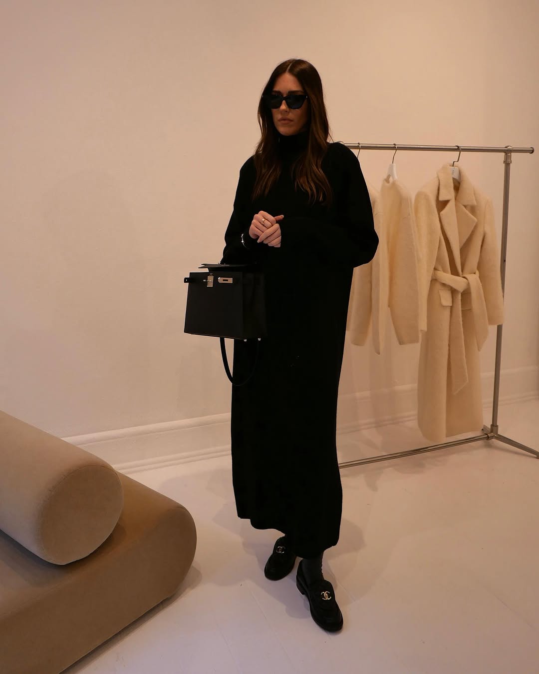 COS - THE FUNNEL-NECK MERINO WOOL DRESS | Plush