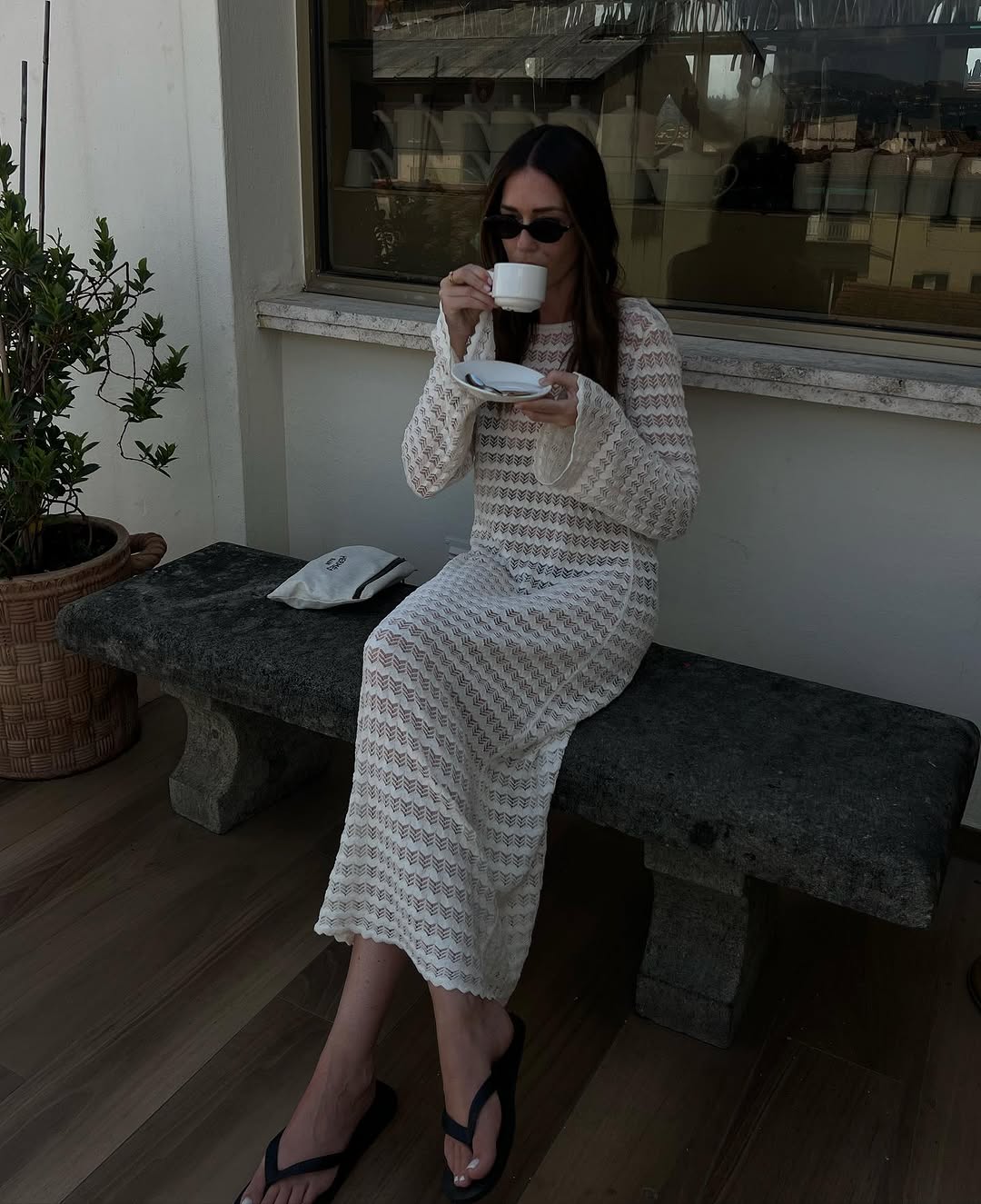 meshki knit dress with flowers Paloma One Shoulder Knit Maxi Dress With Flowers - Baby Pink main image 1