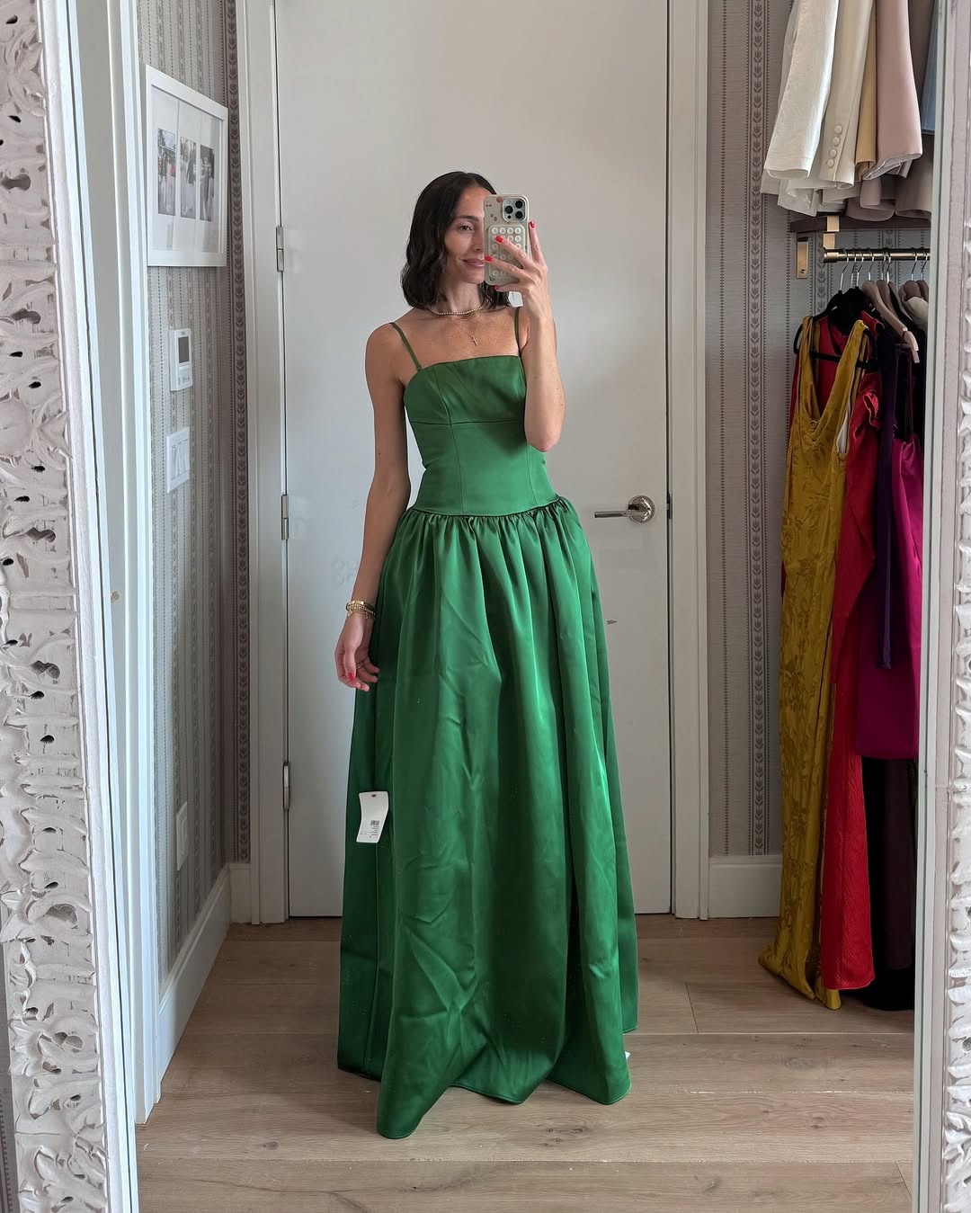 slim fit dress slacks Herve Leger-Strappy Tiered Fringe Dresses Green-Dresses main image 1