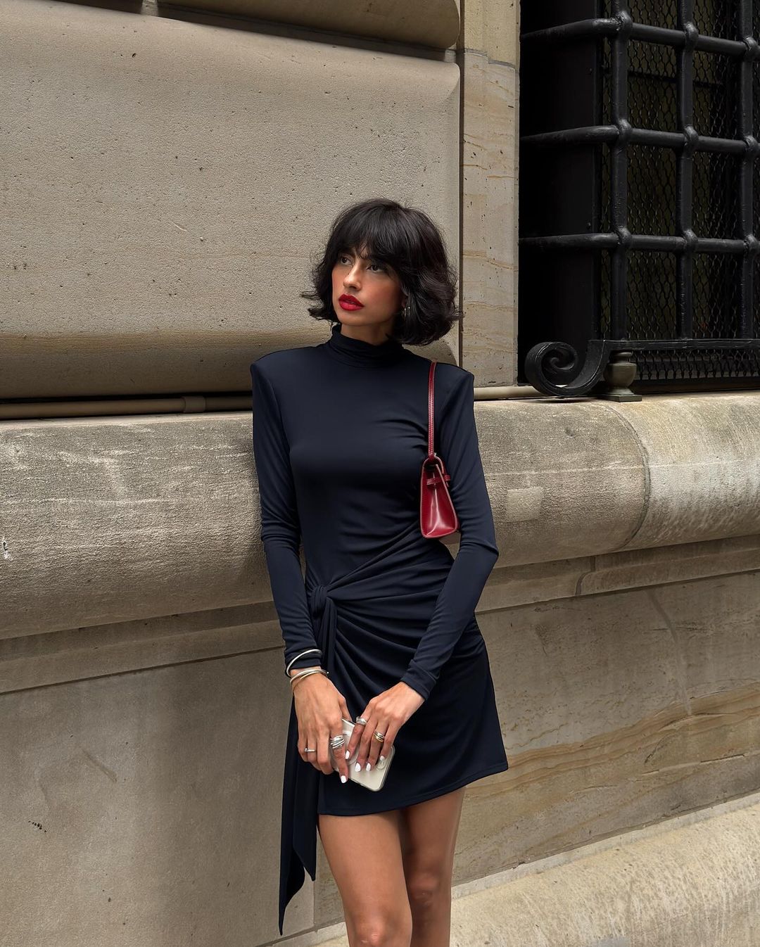boden lily puff sleeve jersey dress Lily Long Sleeve Midi Dress-Gallery Blue, Leaf Terrace main image 1